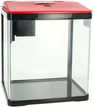 Аквариум Prime с Led светильником и фильтром красно-черный 7 литров (1 шт)