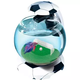 Аквариум Tetra Cascade Globe Football круглый с Led светильником 6,8 литра черно-белый (1 шт)