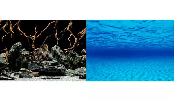 Аквариумный фон плотный двухсторонний Barbus Background 014 Морская лагуна / Натуральная мистика 45 х 94 см (1 шт)