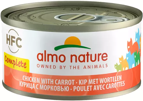 Almo Nature Cat Complete Hfc беззерновые для взрослых кошек с курицей и морковью (70 гр х 24 шт)