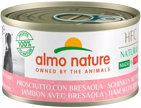 Almo Nature Dog итальянские рецепты для взрослых собак с ветчиной и говядиной Брезаола (95 гр)