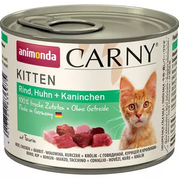 Animonda Carny Kitten Rind, Huhn &amp; Kaninchen для котят с говядиной, курицей и кроликом 61914 (200 гр х 6 шт)