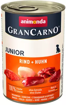 Animonda Gran Carno Original Junior Rind &amp; Hunt для щенков с говядиной и курицей (400 гр х 6 шт)