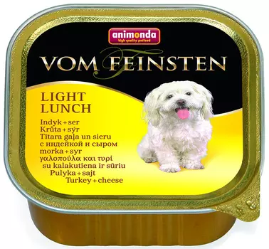 Animonda Vom Feinsten Light Lunch Pute &amp; Kaese диетические для взрослых собак с индейкой и сыром (150 гр х 22 шт)
