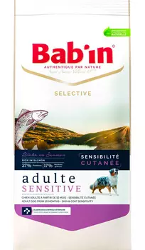 Bab’in Selective Adulte Sensitive Saumon для взрослых собак всех пород от 10 месяцев с чувствительной кожей с лососем (3 кг)