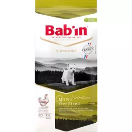 Bab’in Signature Mini Sterilised для взрослых стерелизованных собак маленьких пород с курицей (3 кг)