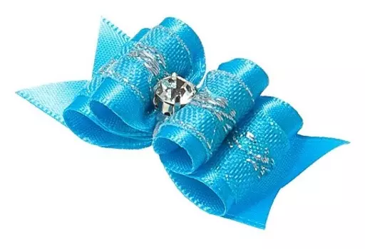 Бантик тройной объемный голубой 5 х 1,6 см V.I.Pet уп. 2 шт (1 шт)