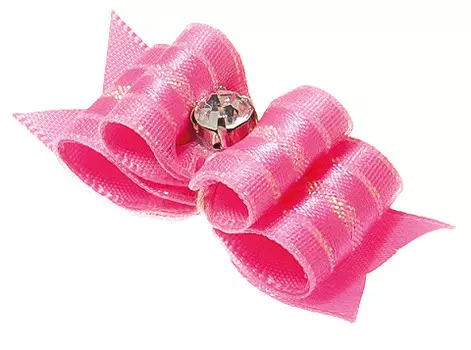 Бантик тройной объемный розовый 4,5 х 1,5 см V.I.Pet уп. 2 шт (1 шт)