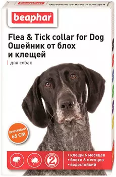 Beaphar – Беафар ошейник для собак против блох и клещей, оранжевый 65 см (1 шт)