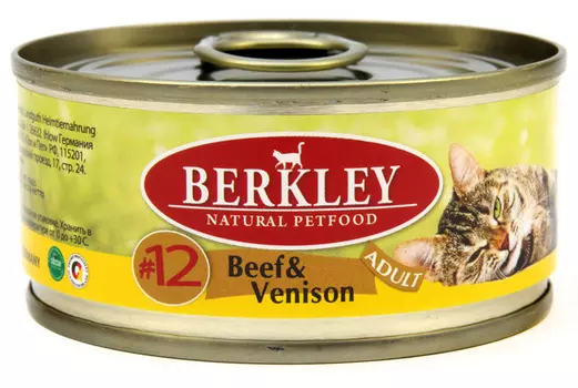 Berkley № 12 Cat Adult Beef &amp; Venison для взрослых кошек с говядиной и олениной (100 гр х 6 шт)