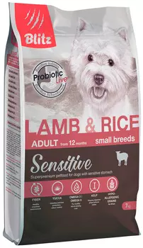 Blitz Sensitive Adult Small Breeds Lamb &amp; Rice для взр. собак маленьких пород с ягненком и рисом (7 кг)