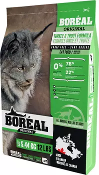 Boreal Original Cat беззерновой для кошек и котят с индейкой и форелью (5,44 кг)