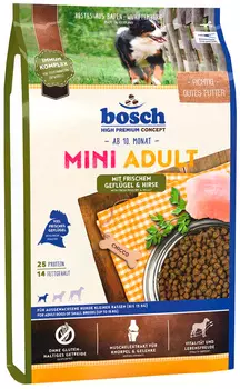 Bosch Adult Mini Gefluegel &amp; Hirse для взрослых собак маленьких пород с птицей и просом (3 + 3 кг)