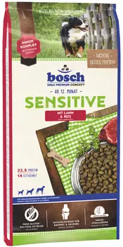 Bosch Sensitive Lamm &amp; Reis для взрослых собак при аллергии с ягненком и рисом (3 + 3 кг)