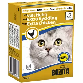 Bozita Chunks In Jelly Chicken для кошек и котят с рубленой курицей в желе (370 гр х 16 шт)