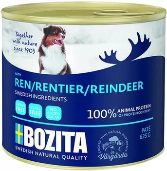 Bozita Reindeer для собак и щенков паштет с олениной (625 гр)
