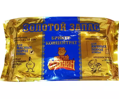 Брикет-концентрат для обогащения рациона мясных пород птицы Золотой Запас Добрый Селянин (2,5 кг)