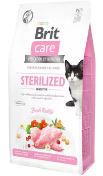 Brit Care Cat Grain-free Sterilized Sensitive беззерновой для взрослых кастрированных котов и стерилизованных кошек с чувствительным пищеварением с кроликом (7 + 7 кг)