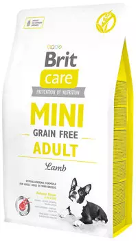 Brit Care Mini Grain Free Adult Lamb беззерновой для взрослых собак маленьких пород с ягненком (0,4 кг)