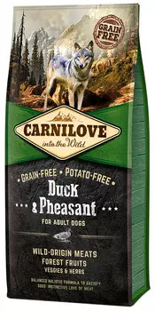 Brit Carnilove Dog Adult Duck &amp; Pheasant беззерновой для взрослых собак всех пород с уткой и фазаном (12 + 12 кг)