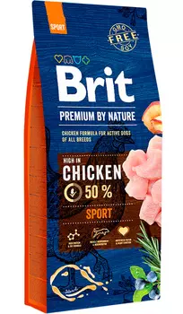 Brit Premium By Nature Sport для активных взрослых собак всех пород (3 + 3 кг)