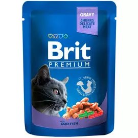 Brit Premium Cat With Cod Fish для взрослых кошек с треской (100 гр х 24 шт)