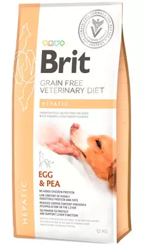 Brit Veterinary Diet Dog Grain Free Hepatic для взрослых собак при заболеваниях печени (2 кг)