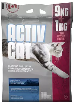 Canada Litter Activcat наполнитель комкующийся для туалета кошек с ароматом альпийской свежести (10 кг)