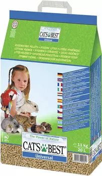 Cat's Besт Universal - Кэтс Бэст наполнитель древесный впитывающий для животных (10 + 10 л)