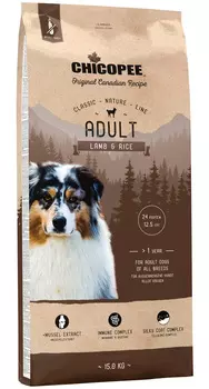 Chicopee Classic Nature Line Adult Lamb &amp; Rice для взрослых собак всех пород с ягненком и рисом (15 + 15 кг)