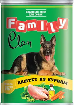 Clan Family для взрослых собак паштет с курицей 130.1.621 (970 гр х 6 шт)