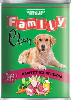 Clan Family для взрослых собак паштет с ягненком 130.1.804 (415 гр)