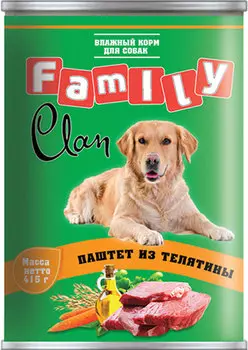 Clan Family для взрослых собак паштет с телятиной (415 гр)