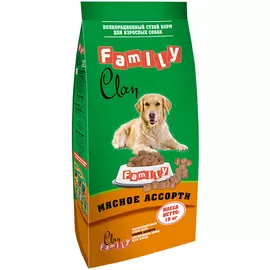 Clan Family для взрослых собак всех пород с мясным ассорти (15 кг)