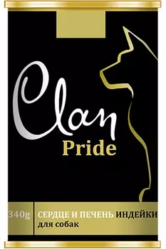 Clan Pride для взрослых собак с сердцем и печенью индейки (340 гр)