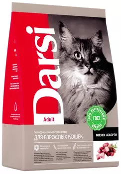Darsi Adult Cat для взрослых кошек с мясным ассорти (10 кг)