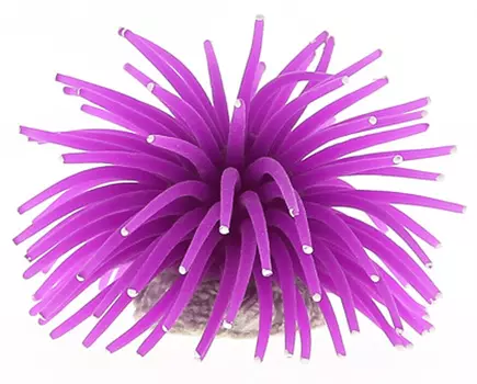 Декор для аквариума Коралл силиконовый Vitality на керамической основе фиолетовый 4,5 х 4,5 х 4 см (1 шт)