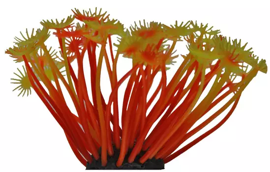 Декор для аквариума Коралл силиконовый Vitality желто-красный 5 х 5 х 10 см (1 шт)