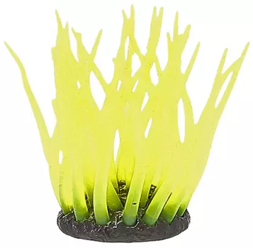 Декор для аквариума Коралл силиконовый Vitality желтый 5,5 х 5,5 х 10 см (1 шт)