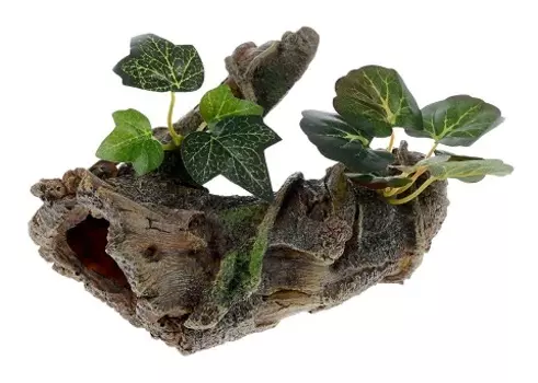 Декор грот для аквариума Коряга с растением, 17 х 12 х 12 см, Barbus, Decor 026 (1 шт)