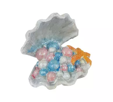 Декорация Ракушка с жемчугом U-756 Kw для аквариума 11 х 9 х 10,5 см (1 шт)