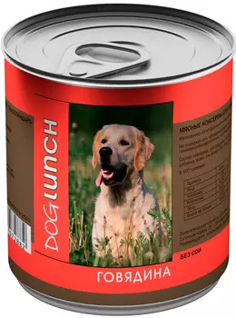 Dog Lunch для взрослых собак с говядиной в желе (410 гр х 12 шт)