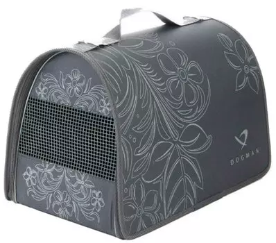 Dogman сумка-переноска «Лира» № 3 м, зима, иск. мех, серая, 43 х 27 х 27 см (1 шт)