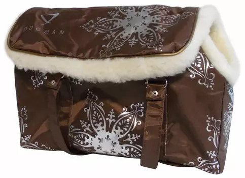 Dogman сумка-переноска модельная № 8м, зима, иск. мех, коричневая, 38 х 18 х 25 см (1 шт)