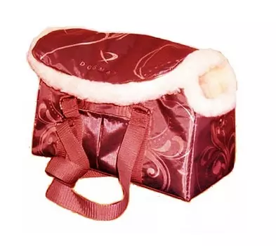 Dogman сумка-переноска модельная № 8м, зима, иск. мех, красная, 38 х 18 х 25 см (1 шт)