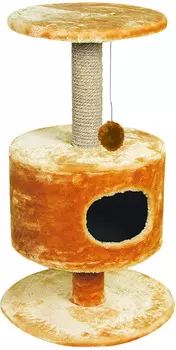 Дом для кошек круглый на подставке Зооник бежевый мех 51 х 86 см (1 шт)