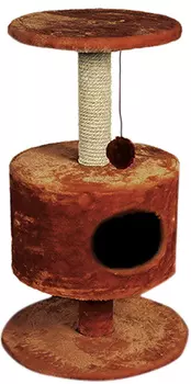 Дом для кошек круглый на подставке Зооник коричневый мех 51 х 86 см (1 шт)