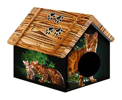 Дом для животных PerseiLine Дизайн Бенгальский кот 33 х 33 х 40 см (1 шт)