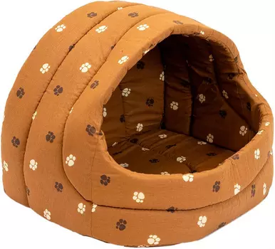 Домик для собак и кошек Дарэлл Лукошко коричневый хлопок 54 х 48 х 44 см (1 шт)