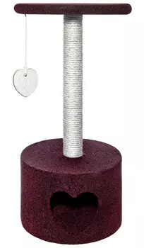Домик когтеточка для кошек Tappi Джулия сизаль бордовый 39 х 39 х 72 cм (1 шт)